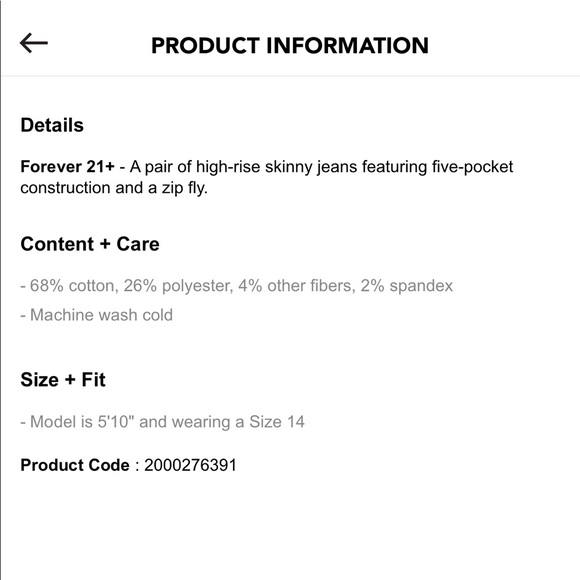 ⭐️HOST PICK⭐️ Forever 21 NWT Plus Size High-Rise Skinny Jeans - Size 24 - Picture 7 of 8